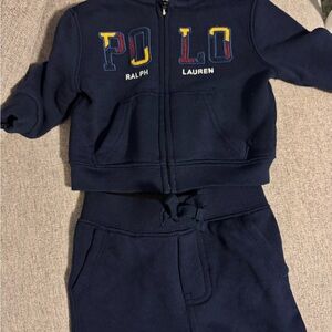 Polo by Ralph Lauren Blue Sweatpants with Elastic Waistband